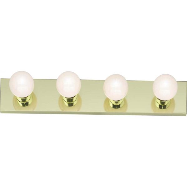 4-Light 24-in Vanity Strip Polished Brass Finish Hot on Sale