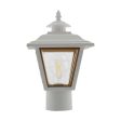 13   Coach Post Top Lantern w  Finial Beveled Acrylic Panels White Finish Discount