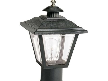 13   Coach Post Top Lantern w  Finial Beveled Acrylic Panels Black Finish For Sale