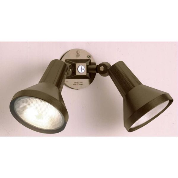 2-Light 15-in Flood Light Exterior PAR38 w  Adjustable Swivel Bronze Finish Online Sale