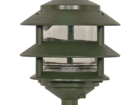 Pagoda Garden Fixture Small Hood 2 Tier Green Finish Cheap