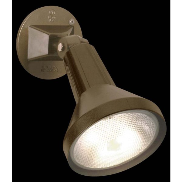 8-in Flood Light Exterior PAR38 w  Adjustable Swivel Bronze Finish For Sale