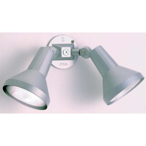 2-Light 15-in Flood Light Exterior PAR38 w  Adjustable Swivel Grey Finish Online now