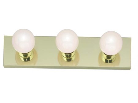 3-Light 18-in Vanity Strip Polished Brass Finish Discount