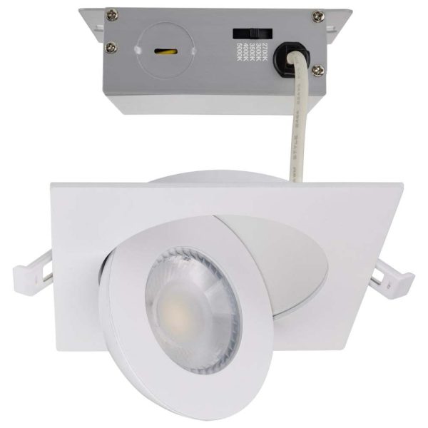 9w CCT Tunable LED Direct Wire Downlight 4-in Square Remote Driver White For Discount