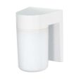 8-in Utility Wall Mount w  White Glass Cylinder White Finish Cheap