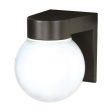 8-in Utility Wall Mount w  White Glass Globe Bronzotic Finish For Cheap