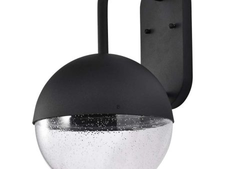 Atmosphere 10W LED Large Wall Lantern Matte Black w  Clear Seeded Glass Online now