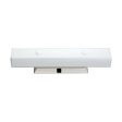 4-Light 24-in Vanity w  White U Channel Glass w  Convenience Outlet White Finish Sale