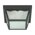 2-Light 10   Carport Flush Mount w  Frosted Acrylic Panels Black Finish For Discount