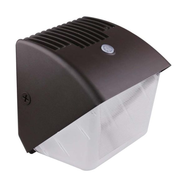 40w Small LED Wall Pack w  CCT Tunable 120-277v Security Lighting Bronze Finish Hot on Sale