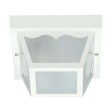 8-in Carport Flush Mount w  Frosted Acrylic Panels White Finish Cheap