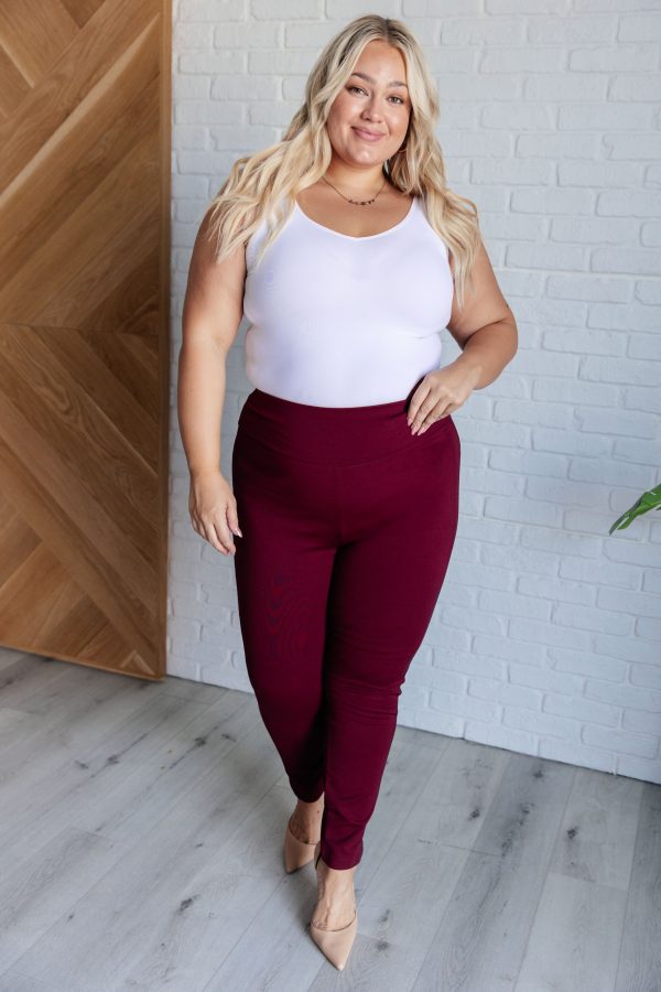 Magic Skinny 28  Pants in Wine Cheap