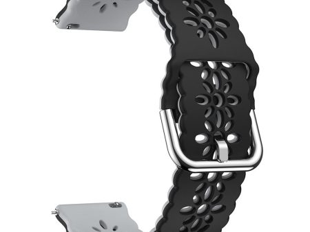 20mm Universal dual color blossom hollow strap - Black+Grey Hot on Sale