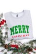 PREORDER: Embroidered Merry Christmas Glitter Applique Sweatshirt Cheap