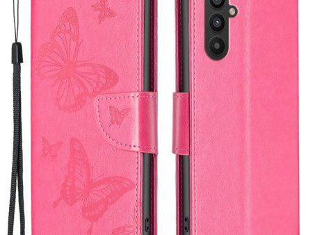 Butterfly Samsung Galaxy A25 flip case - Rose on Sale