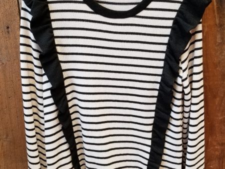 Black Stripe Ruffle Top Fashion