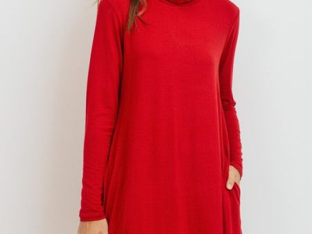 Red Turtleneck Dress Online Sale