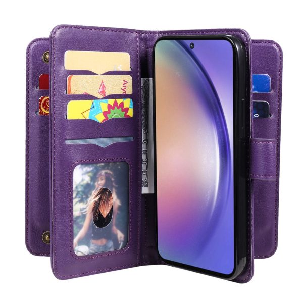 10-slot Samsung Galaxy A55 wallet case - Purple Online Sale