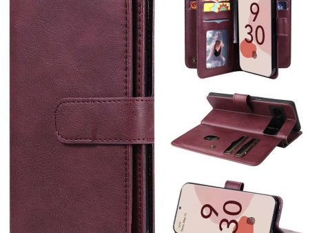 10-slot wallet case for Google Pixel 7 Pro - Wine Red Hot on Sale