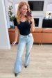 Caroline Mid Rise Control Top Distressed Flare Jeans Sale