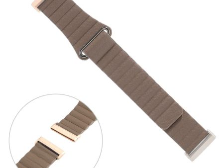 Fitbit Versa 3 genuine leather watch band - Coffee Discount