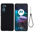 Matte liquid silicone cover for Motorola Edge 30 - Black For Cheap