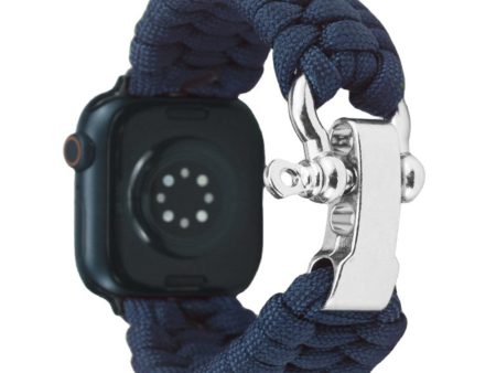 Apple Watch 49mm   45mm   44mm   42mm Nylon Braided Watch Band - Midnight Blue Cheap