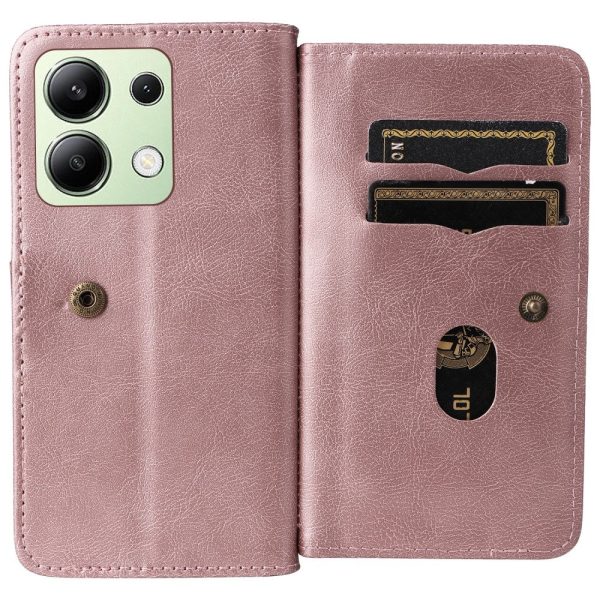 10-slot Xiaomi Redmi Note 13 wallet case - Rose Gold For Discount