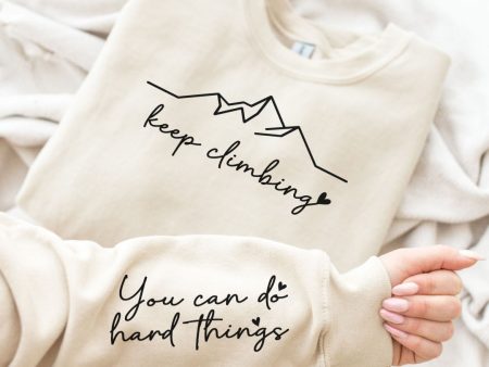 Keep Climbing Sweatshirt in Three Colors For Sale