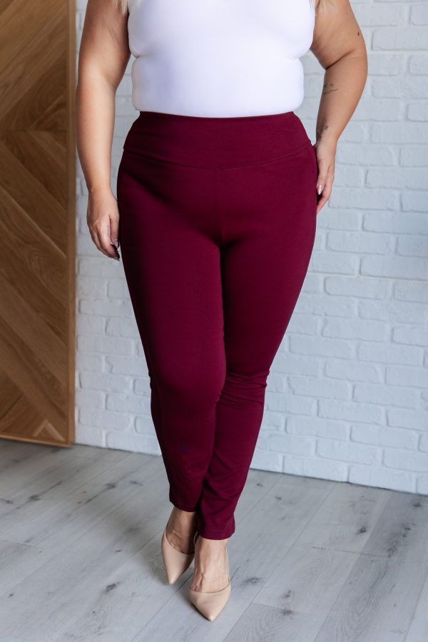 Magic Skinny 28  Pants in Wine Cheap