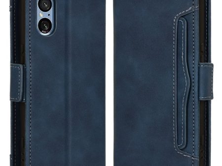 Modern-styled leather wallet case for Sony Xperia 5 V - Blue Online