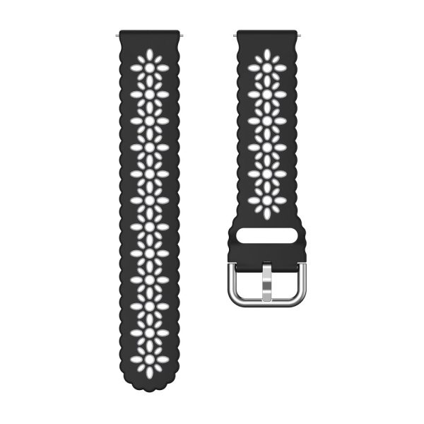 20mm Universal dual color blossom hollow strap - Black+Grey Hot on Sale