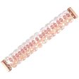 Fitbit Sense 2   Versa 4 elegant faux crystal pearls décor watch strap - Pink Hot on Sale