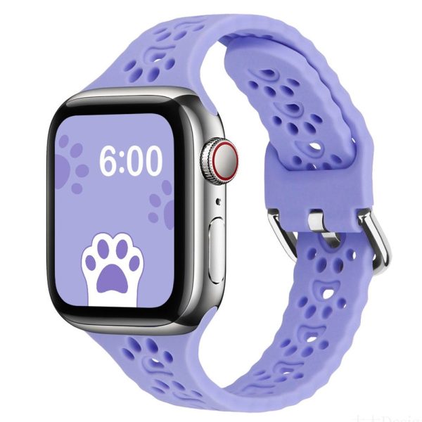 Apple Watch (41mm) cute cat paw style silicone watch strap - Lilac Online