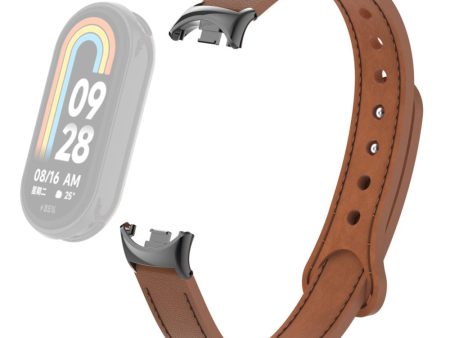 Xiaomi Smart Band 8 Genuine leather strap with connector - Brown on Sale