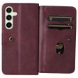 10-slot Samsung Galaxy S24 FE wallet case - Wine Red Fashion