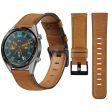 22mm Huawei Watch GT 2 46mm   Samsung Galaxy Watch (46mm)   Gear S3 genuine leather watch strap - Brown Fashion