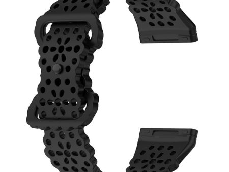 Fitbit Versa 4   Sense 2   Versa 3   Sense lace flower style watch strap - Black Online now