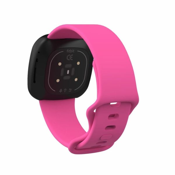 Fitbit Versa 3   Sense silicone watch band - Rose Red Size: S For Sale