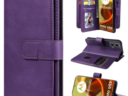 10-slot Motorola Moto G85 wallet case - Purple on Sale