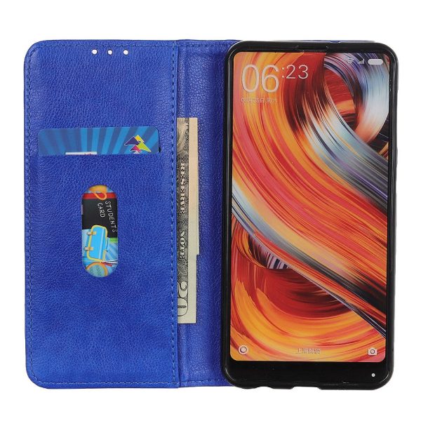 Genuine leather case with magnetic closure for Sony Xperia 5 III - Blue Discount