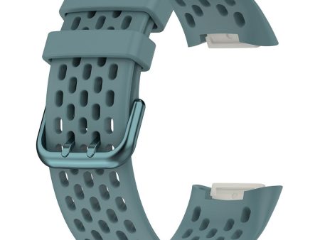 Fitbit Charge 6   Charge 5 Replacement Wrist Band Breathable Silicone Smartwatch Strap - Blue Hot on Sale