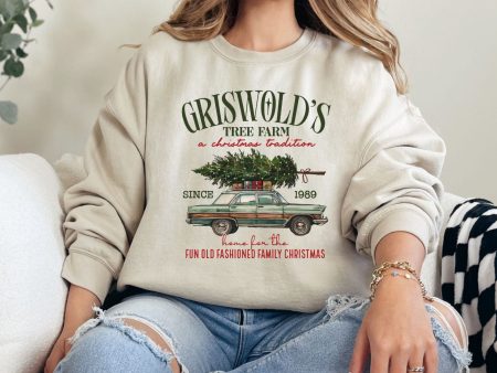 Griswold s Tree Farm Graphic Sweatshirt Online Hot Sale