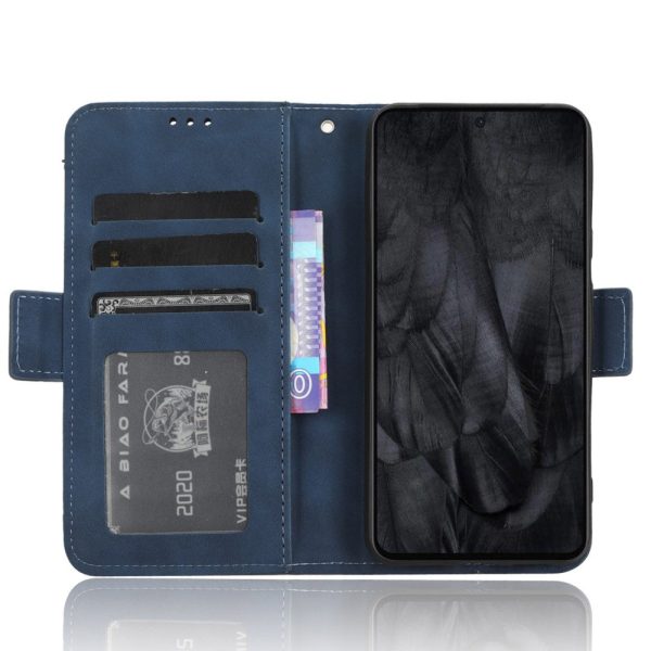 Modern-styled leather wallet case for Google Pixel 8 - Blue Sale