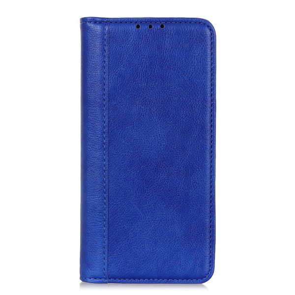 Genuine leather case with magnetic closure for Sony Xperia 5 III - Blue Discount