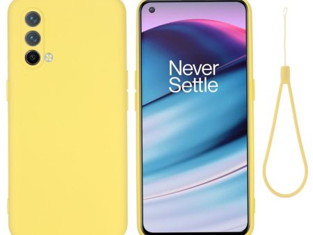 Matte liquid silicone cover for OnePlus Nord CE 5G - Yellow Sale