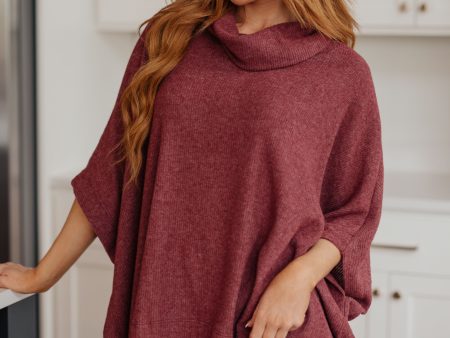 Forgive Me Cowl Neck Poncho Online now