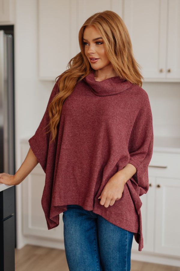 Forgive Me Cowl Neck Poncho Online now