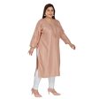 Generic Women s Casual 3 4th Sleeve Imported Fabric Self Embroidered Straight Kurti With Lining (Corel Pink) on Sale